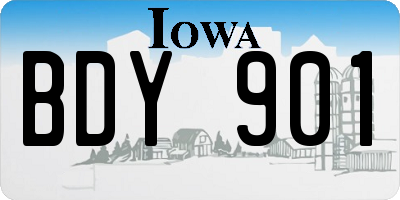 IA license plate BDY901