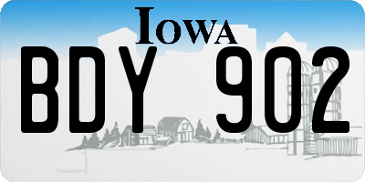 IA license plate BDY902