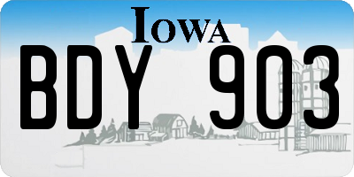 IA license plate BDY903