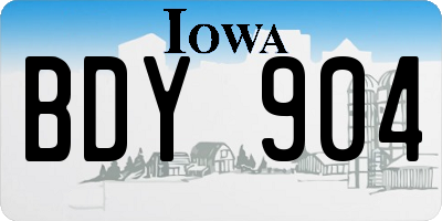 IA license plate BDY904