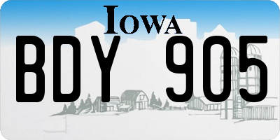 IA license plate BDY905