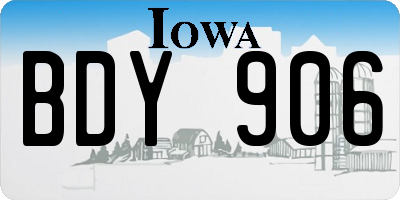 IA license plate BDY906