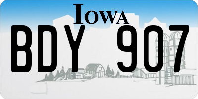 IA license plate BDY907