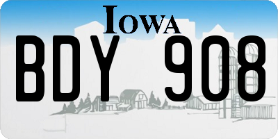 IA license plate BDY908