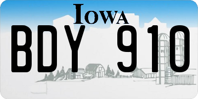 IA license plate BDY910