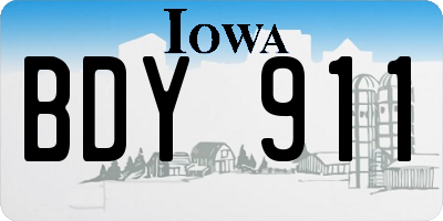 IA license plate BDY911