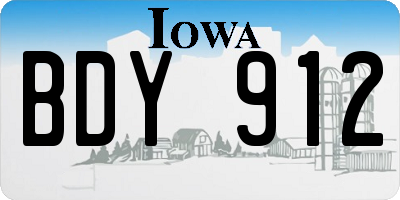 IA license plate BDY912