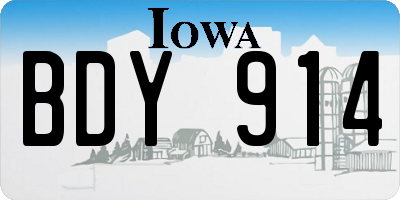 IA license plate BDY914