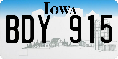 IA license plate BDY915