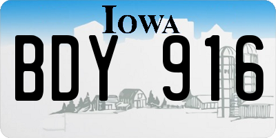 IA license plate BDY916