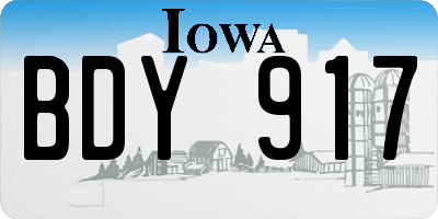 IA license plate BDY917