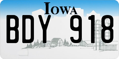 IA license plate BDY918
