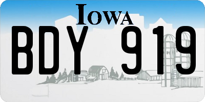 IA license plate BDY919