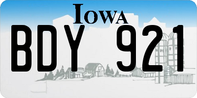 IA license plate BDY921