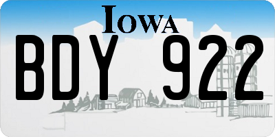 IA license plate BDY922