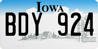 IA license plate BDY924