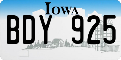 IA license plate BDY925