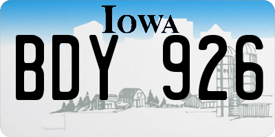 IA license plate BDY926