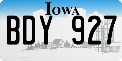 IA license plate BDY927