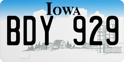 IA license plate BDY929