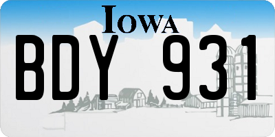 IA license plate BDY931