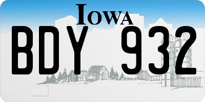 IA license plate BDY932