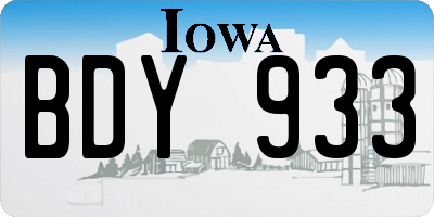 IA license plate BDY933