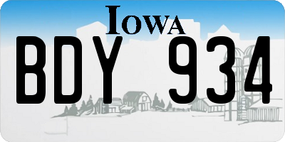 IA license plate BDY934