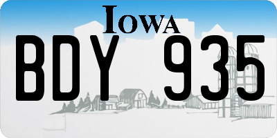 IA license plate BDY935