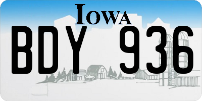 IA license plate BDY936