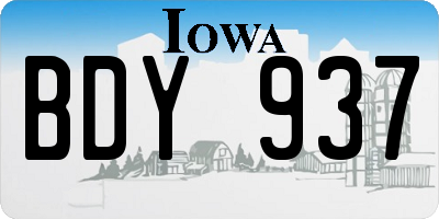 IA license plate BDY937