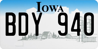IA license plate BDY940