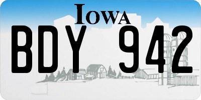 IA license plate BDY942