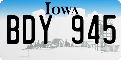 IA license plate BDY945