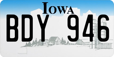IA license plate BDY946