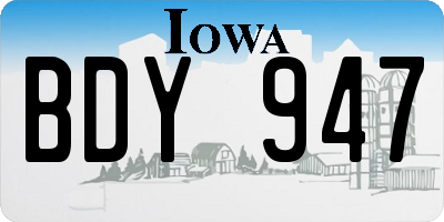 IA license plate BDY947