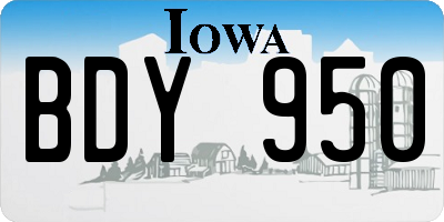 IA license plate BDY950