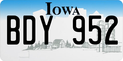 IA license plate BDY952
