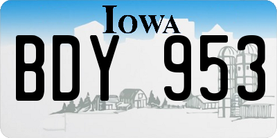 IA license plate BDY953
