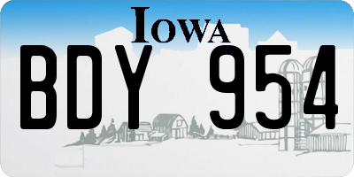 IA license plate BDY954