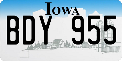 IA license plate BDY955