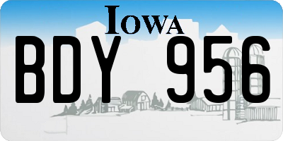 IA license plate BDY956