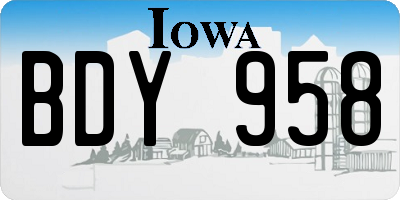 IA license plate BDY958