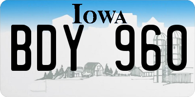IA license plate BDY960