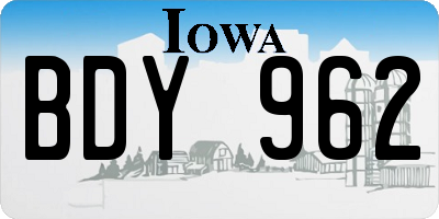 IA license plate BDY962
