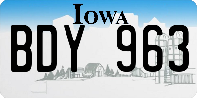 IA license plate BDY963