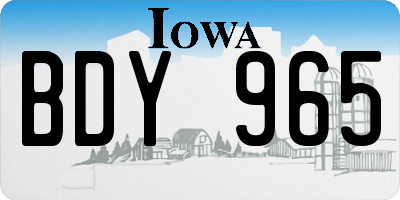 IA license plate BDY965