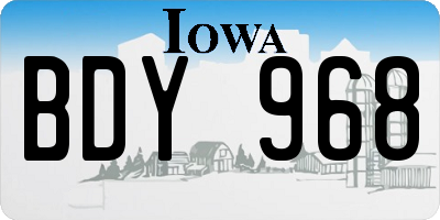 IA license plate BDY968