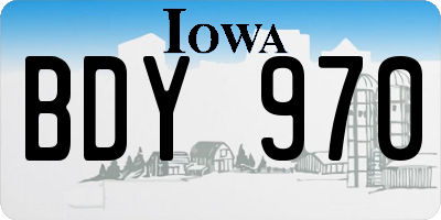 IA license plate BDY970