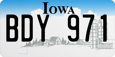 IA license plate BDY971